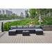 Latitude Run® Nork Patio Furniture 8-Piece Metal Frame Patio Conversation Set w/ Cushions Synthetic Wicker/All - Weather Wicker/Wicker/Rattan | Wayfair