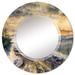 East Urban Home Snowy Road Through Winter Landscape II - Country Wall Mirror Round Metal | 32 H x 32 W x 0.24 D in | Wayfair