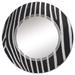 East Urban Home Detail Of Black & White Zebra Lines IV - Transitional Wall Mirror Round Metal | 32 H x 32 W x 0.24 D in | Wayfair