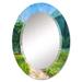 East Urban Home Little Road In The Landscape - Country Wall Mirror Oval in White | 36 H x 24 W x 0.24 D in | Wayfair