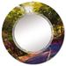 East Urban Home Road Surrounded By The Colors Of Autumn Leaves - Country Wall Mirror Round Metal | 32 H x 32 W x 0.24 D in | Wayfair