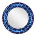 East Urban Home Neon Deep Blue Horoscope Circle w/ Zodiac Signs - Modern Wall Mirror Metal | 32 H x 32 W x 0.24 D in | Wayfair