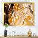 Orren Ellis Brown Orange White & Grey Marble Art - Modern Canvas Wall Art Print Metal in Brown/Orange | 32 W in | Wayfair