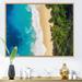 Rosecliff Heights Aerial View Of Sea & Turquoise Beach - Nautical & Coastal Canvas Wall Art Print Metal in Blue/Green | 24 H x 32 W in | Wayfair