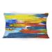 East Urban Home Yellow Red & Blue Stroke Universe - Modern Printed Throw Pillow 1 Polyester/Polyfill blend | 12 H x 20 W x 5 D in | Wayfair