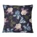 East Urban Home Beige & Purple Vintage Flowers III - Traditional Printed Throw Pillow Polyester/Polyfill blend | 16 H x 16 W x 5 D in | Wayfair