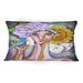 East Urban Home Modern Cubist Portrait Of Girl I - Glam Printed Throw Pillow 12" x 20" Polyester/Polyfill blend | 12 H x 20 W x 5 D in | Wayfair