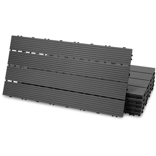SWANEW Terrassenfliesen Holzfliesen WPC Fliesen 30er Kunststoff 5m² Garten 60x30cm Klickfliese