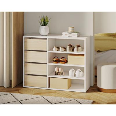 TemaHome »Tom« Schuhschrank Weiß mit Eiche 90x73x40 cm Image