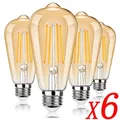 Lot de 6 ampoules LED Edison ST64 à intensité variable ampoules en verre à base moyenne 2700K