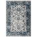 Modway Entourage Samira Distressed Vintage Floral Vintage Medallion Area Rug, 5x8, Ivory and Blue