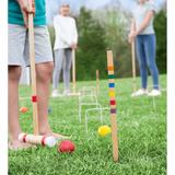 Hearthsong Classic Wooden Croquet Backyard Game Set with Carrying Bag