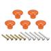 32x24mm Ceramic Drawer Knobs, 5pcs Mushroom Shape Door Pull Handles Orange