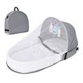 Portable Baby Crib Bed, Soft&Foldable Travel Cot,Baby Travel Crib Sleeper Bed with Toy, Foldable Anti Pressure Mosquito Net Crib Infant newborn Sleeper for Outdoor Shopping Camping Travel