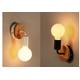 Retro Vintage Industrial Wood Wall Sconce Light Rustic Lamp Light Fixture