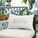 Humble + Haute Indoor/Outdoor Sunbrella Lumbar "Hello" Embroidered Pillow - 20 x 13 x 6 in