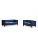 Everly Quinn Teigen 2 Piece Velvet Configurable Living Room Set Velvet in Blue | 30.3 H x 83 W x 32.3 D in | Wayfair Living Room Sets