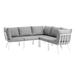Riverside 5 Piece Outdoor Patio Aluminum Sectional by Modway Wood in Gray/White | 28 H x 85.5 W x 85.5 D in | Wayfair EEI-3789-WHI-GRY