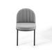 Isla Channel Tufted Fabric Dining Side Chair by Modway Wood/Upholstered in Gray | 32.5 H x 19 W x 21 D in | Wayfair EEI-3803-BLK-LGR