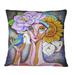 East Urban Home Modern Cubist Portrait Of Girl I - Glam Printed Throw Pillow Polyester/Polyfill blend | 16 H x 16 W x 5 D in | Wayfair