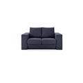 LOOKS by Wolfgang Joop Looks V-1 Designer Sofa mit Hockern, 2 Sitzer Couch, Funktionssofa, dunkelblau, Sitzbreite 120 cm