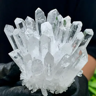 Échantillons minéraux de grappe de cristal de quartz fantôme blanc naturel décoration de maison et