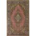 Over-dyed Pink Traditional Tabriz Persian Wool Area Rug Hand-knotted - 6'4" x 9'7"