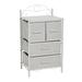 Short Storage Tower, 4 Drawer, Ashwood Victorian Metal Frame and Gray Drawers, Victoria Collection