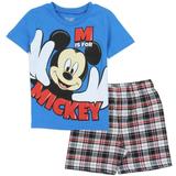 Disney Matching Sets | Disney Mickey Mouse Tee And Shorts Set Toddler Boys 2pc Tshirt Short 2t 3t 4t | Color: Black/Blue | Size: Various
