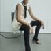 Zara Dresses | Nwot Zara Sleeveless Ruffled Lace Dress & Contrasting Necktie. Sz S | Color: Black/Cream | Size: S