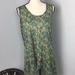 Free People Dresses | Free People Green Floral Sheer Dress Long Line Sleeveless Top Size L | Color: Green/Yellow | Size: L