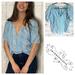 Anthropologie Tops | Anthropologie O By Organic Eyelet Blouse Small | Color: Blue/White | Size: S