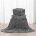 Mercer41 Botyo Luxury Sherpa Throw Blanket, Warm & Cozy Faux Fur Blanket For Couch Sofa Bed Faux Fur in Gray | 60 W in | Wayfair