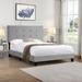 Full Size Upholstered Platform Bed Frame with pull point Tufted Headboard, Strong Wood Slat Support, Mattress Foundation