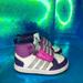 Adidas Shoes | Adidas Hoops Comfort Mid Walking Sneakers Youth Sz 6.5 Purple White | Color: Black/Purple | Size: 6.5bb