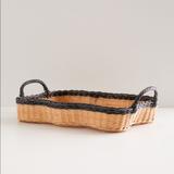 Urban Outfitters Kitchen | Jolie Wave Rattan Serving Tray | Color: Black/Tan | Size: Os