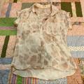 Anthropologie Tops | Cloth & Stone Anthropologie Stone Beige Print Button Up Top | Color: Cream/Tan | Size: Xs