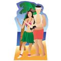 Hawaiian Couple Stand-in - Beach Party Lifesize Cardboard Cutout / Standee / Standup