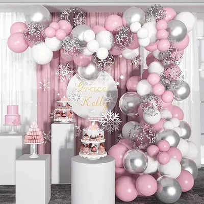 Guirlande De ballons roses De baptême pour filles Kit d'anniversaire Baby Shower fête