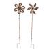 Copper Finish Beaded Flower Wind Spinner Garden Stakes (Set Of 2) - 48.75 X 12.5 X 3.25 inches