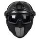 OneTigris Airsoft Fast Helmet - Full Face Protective Tactical Helmet With Foldable Ear Protection Mask And Goggles for Airsoft Paintball Sooting Wagrgame CS, Black