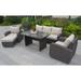 Red Barrel Studio® Manhattan Wicker/Rattan 6 - Person Seating Group w/ Cushions Metal in Brown | 30.71 H x 80.71 W x 31.89 D in | Outdoor Furniture | Wayfair