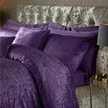 ED Luxury Crushed Velvet Duvet Quilt Cover Bedding Linen Set With Housewife Pillowcases Ultra Soft Duvet Cover Set [King, Purple]