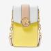 Michael Kors Bags | Michael Kors Carmen Small Color-Block Faux Leather Phone Crossbody Bag Sunshn | Color: White/Yellow | Size: Small