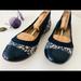 J. Crew Shoes | . J.Crew Women’s Flats Slip On Cap Toe Patent Leather Fabric Floral Made Italy | Color: Blue | Size: 7.5