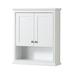 Deborah Over-the-Toilet Bathroom Wall-Mounted Storage Cabinet in White with Brushed Gold Trim - Wyndham WCS2020WCWG