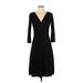 Ann Taylor LOFT Casual Dress - A-Line: Black Solid Dresses - Women's Size 0 Petite