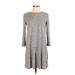 Forever 21 Casual Dress - Sweater Dress: Gray Marled Dresses - Women's Size Small