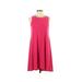 Karl Lagerfeld Paris Casual Dress - Mini Crew Neck Sleeveless: Pink Print Dresses - Women's Size 4