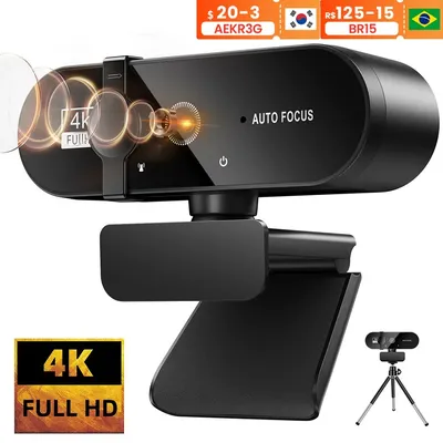 Mini Webcam Full HD 4K 1080P 15-30fps USB avec Microphone pour prise de vue vidéo sur ordinateur